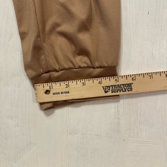 Wishlist Tan Sleeveless Jogger Jumpsuit Medium Stretch Waist Pockets - Picture 5 of 11